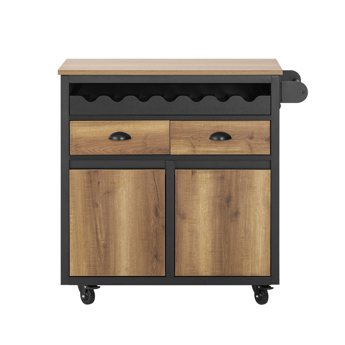 SoBuy FKW122-SCH, Kitchen Trolley Kitchen Storage Trolley Mobile Kitchen Cabinet, Black