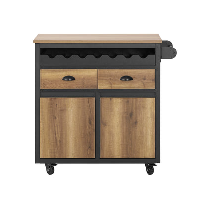 SoBuy FKW122-SCH, Kitchen Trolley Kitchen Storage Trolley Mobile Kitchen Cabinet, Black