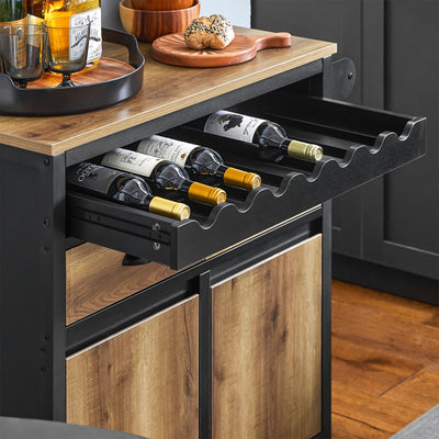 SoBuy FKW122-SCH, Kitchen Trolley Kitchen Storage Trolley Mobile Kitchen Cabinet, Black