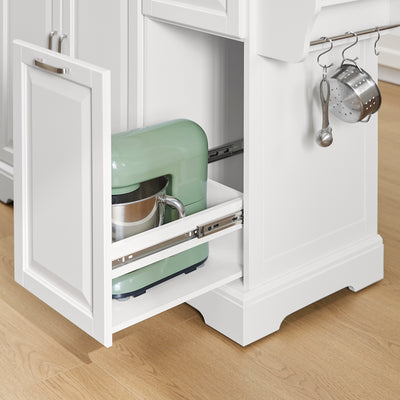 SoBuy FKW128-II-ST, Kitchen Island on Wheels Rolling Storage Trolley with Expandable Worktop Kitchen Storage Unit Cabinet Sideboard Perfect for Kitchen Organisation W130 x D46/71 x H91cm White