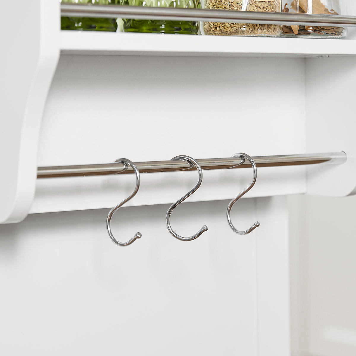 SoBuy FKW128-II-ST, Kitchen Island on Wheels Rolling Storage Trolley with Expandable Worktop Kitchen Storage Unit Cabinet Sideboard Perfect for Kitchen Organisation W130 x D46/71 x H91cm White