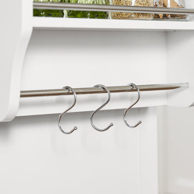 SoBuy FKW128-II-ST, Kitchen Island on Wheels Rolling Storage Trolley with Expandable Worktop Kitchen Storage Unit Cabinet Sideboard Perfect for Kitchen Organisation W130 x D46/71 x H91cm White