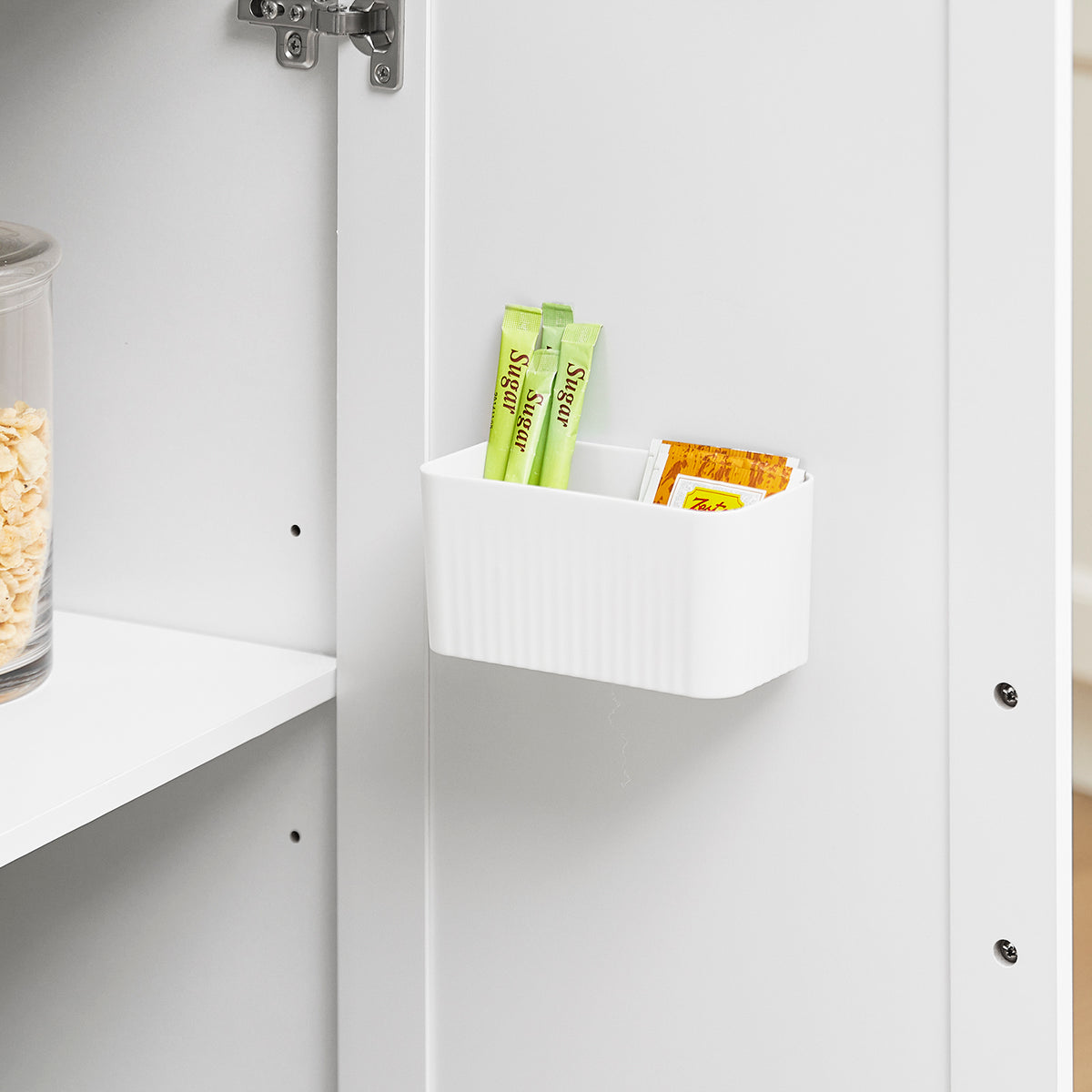 SoBuy FKW128-II-ST, Kitchen Island on Wheels Rolling Storage Trolley with Expandable Worktop Kitchen Storage Unit Cabinet Sideboard Perfect for Kitchen Organisation W130 x D46/71 x H91cm White