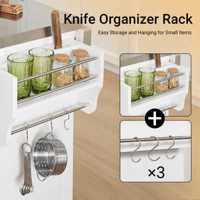 SoBuy FKW128-II-ST, Kitchen Island on Wheels Rolling Storage Trolley with Expandable Worktop Kitchen Storage Unit Cabinet Sideboard Perfect for Kitchen Organisation W130 x D46/71 x H91cm White