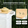 SoBuy FKW13-II-WN, Kitchen Cabinet Kitchen Storage Trolley Cart with Bamboo Worktop, 1 Large Cupboard and 1 Drawer, White