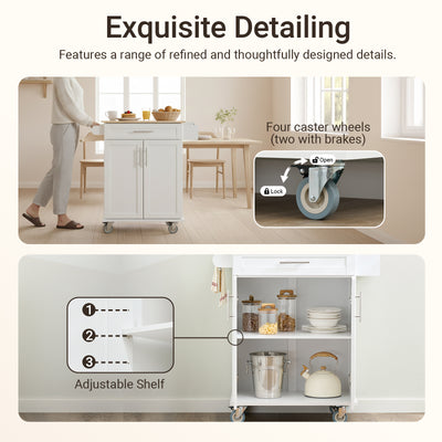 SoBuy FKW13-II-WN integrated spice rack detail – dedicated condiment and spice storage on white rolling kitchen trolley