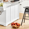 Pre-sale SoBuy FKW41-III-ST, Extendable Kitchen Island Kitchen Cabinet Sideboard Kitchen Storage Trolley with Stainless Steel Worktop, White