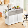 Pre-sale SoBuy FKW41-III-ST, Extendable Kitchen Island Kitchen Cabinet Sideboard Kitchen Storage Trolley with Stainless Steel Worktop, White