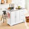 Pre-sale SoBuy FKW41-III-ST, Extendable Kitchen Island Kitchen Cabinet Sideboard Kitchen Storage Trolley with Stainless Steel Worktop, White
