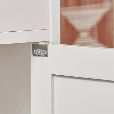 SoBuy FKW45-WN, Kitchen Storage Trolley Serving Trolley Kitchen Storage Cabinet with Rubber Wood Worktop, White