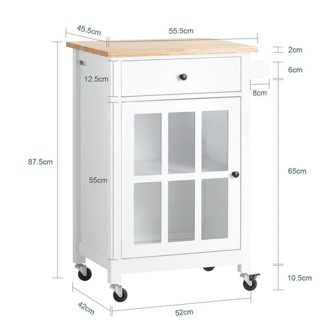 SoBuy FKW98-WN, Kitchen Storage Trolley Serving Trolley Kitchen Cabinet Cupboard