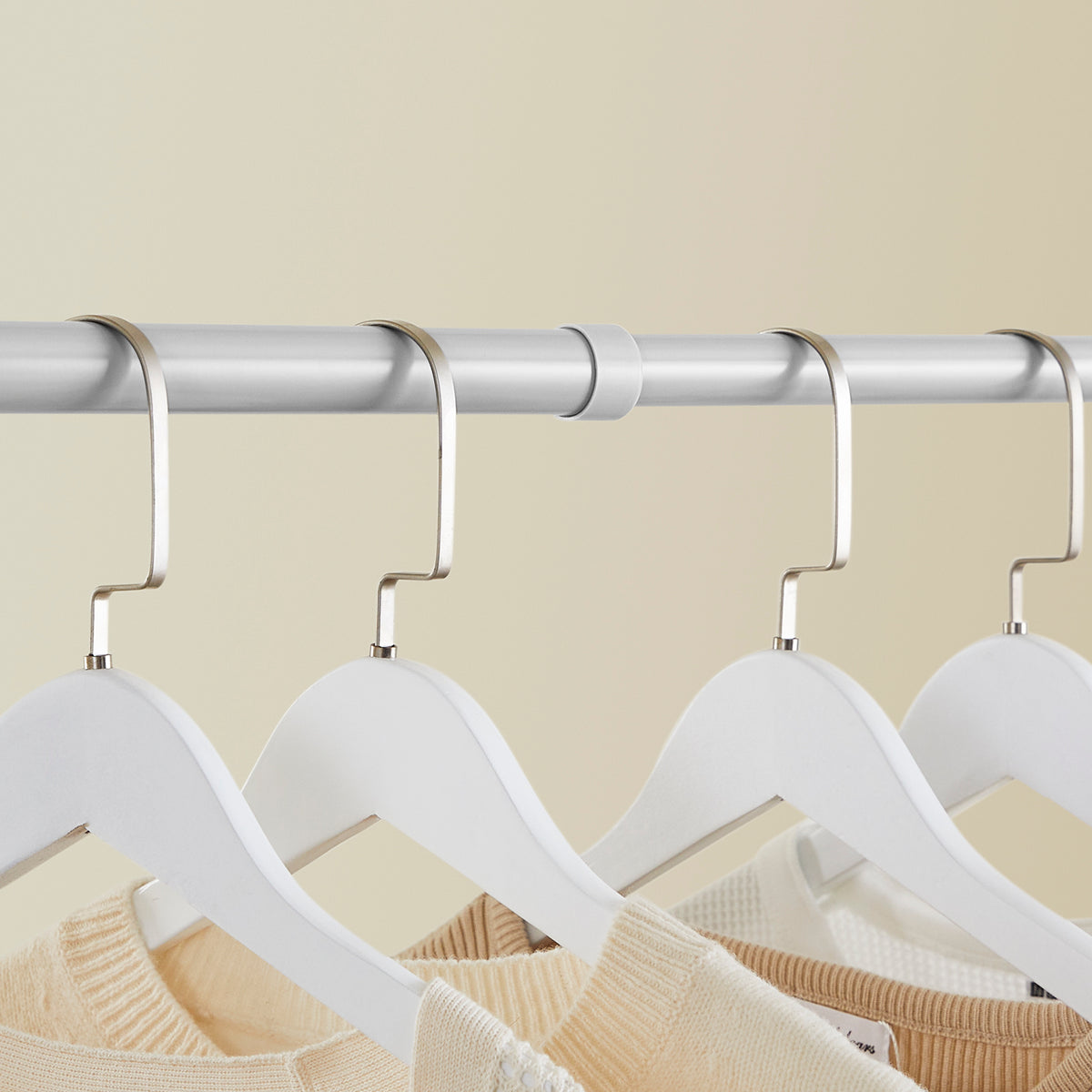 SoBuy FRG109-II-HG, Telescopic Clothes Rail, Heavy Duty Clothes Rack, Adjustable Open Wardrobe with Hanging Rails for Bedroom, Walk-in Closet Grey