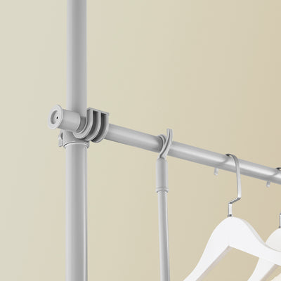 SoBuy FRG109-II-HG, Telescopic Clothes Rail, Heavy Duty Clothes Rack, Adjustable Open Wardrobe with Hanging Rails for Bedroom, Walk-in Closet Grey