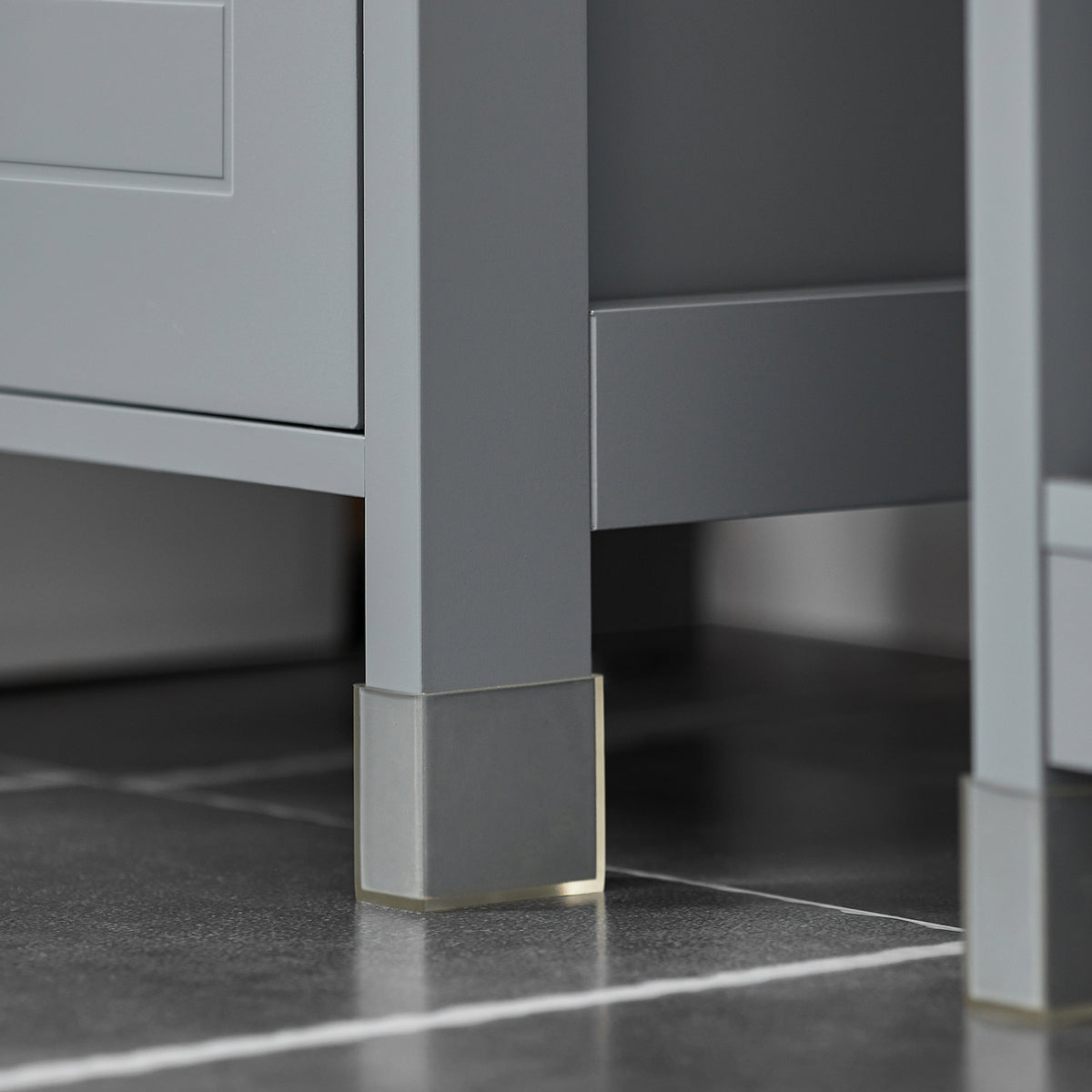 SoBuy FRG126-SG, Tall Bathroom Storage Cabinet with 3 Shelves and 2 Drawers, Grey