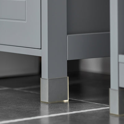 SoBuy FRG126-SG, Tall Bathroom Storage Cabinet with 3 Shelves and 2 Drawers, Grey