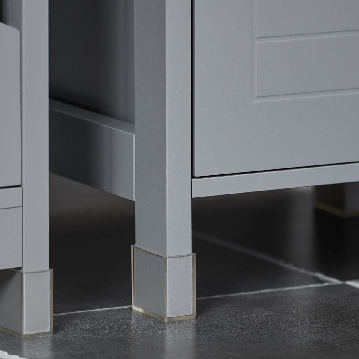 SoBuy FRG127-SG, Floor Standing Bathroom Storage Cabinet Unit with 1 Shelf and 2 Drawers, Grey