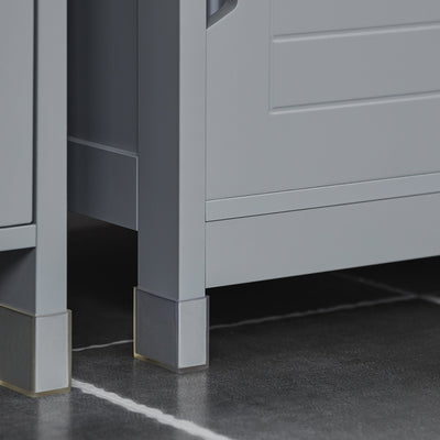SoBuy FRG128-SG, Under Sink Bathroom Storage Cabinet with Shelf and Sliding Doors, Grey