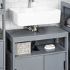 SoBuy FRG128-SG, Under Sink Bathroom Storage Cabinet with Shelf and Sliding Doors