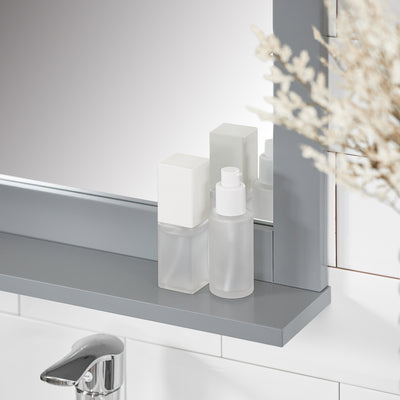 SoBuy FRG129-SG, Wall Mounted Bathroom Mirror with Storage Shelf, Grey