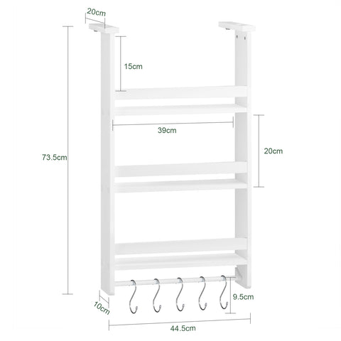 SoBuy FRG150-W, Refrigerator Hanging Shelf, 3 Tiers Kitchen Shelf Spice Rack Kitchen Cabinet