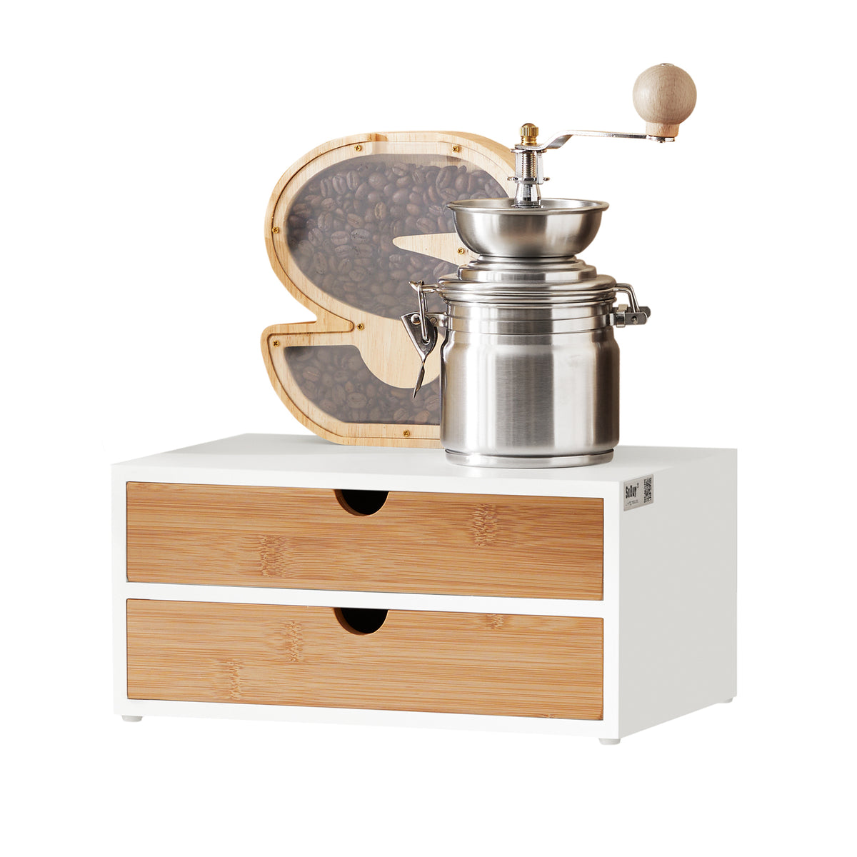 SoBuy FRG180-WN, Coffee Machine Stand & Coffee Pod Capsule Teabags Box Holder Organizer, White