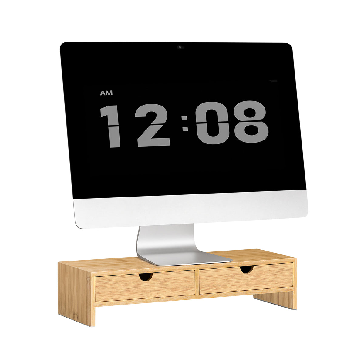 SoBuy FRG198-N, Bamboo Monitor Stand Computer Riser Desk Organizer, Wood
