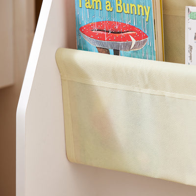 SoBuy FRG225-W, Children Kids Bookcase Sling Storage Rack Organizer Display Holder, White
