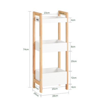 SoBuy FRG226-WN, 3 Tiers Bathroom Shelf Storage Display Shelf Rack Organizer Shelving Unit, White