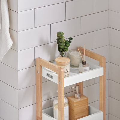 SoBuy FRG226-WN, 3 Tiers Bathroom Shelf Storage Display Shelf Rack Organizer Shelving Unit, White