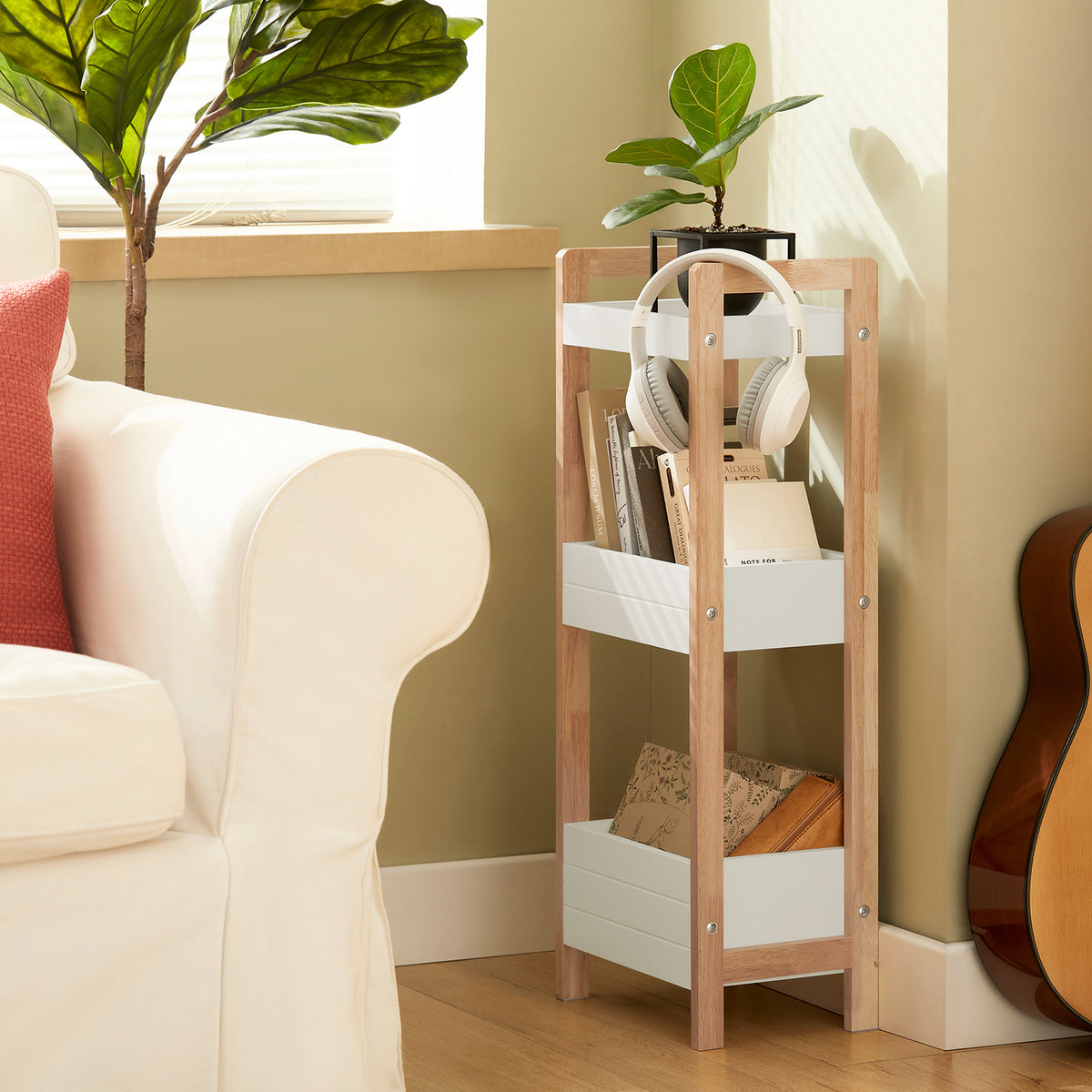 SoBuy FRG226-WN, 3 Tiers Bathroom Shelf Storage Display Shelf Rack Organizer Shelving Unit, White
