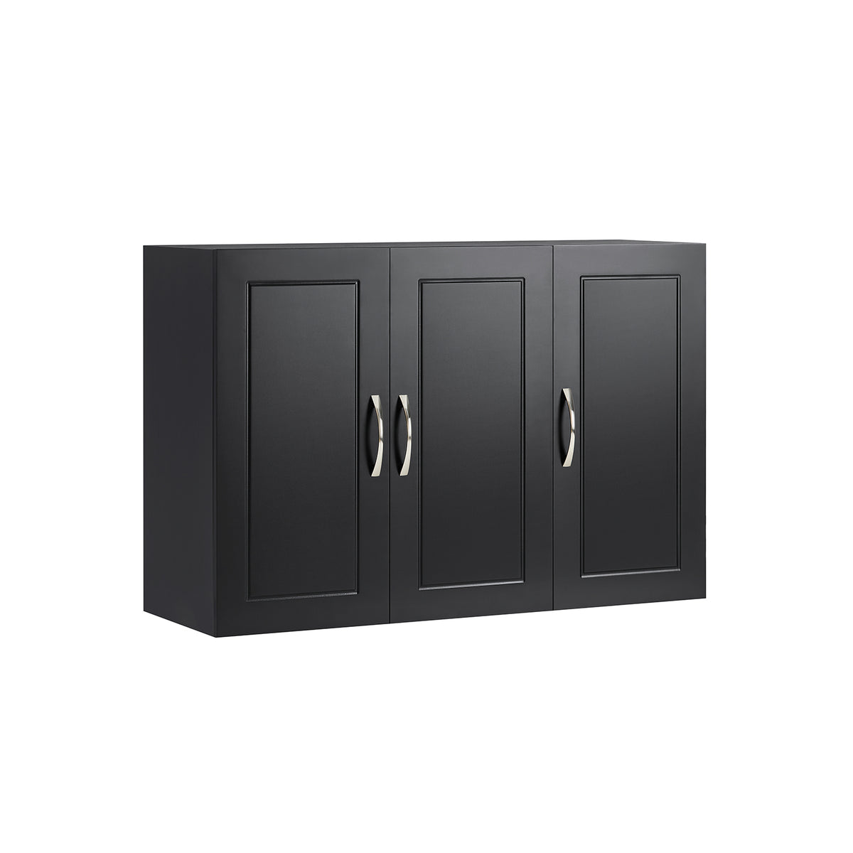 SoBuy FRG231-L-SCH, Bathroom Wall Cabinet Mounted Storage Unit with Adjustable Shelf and 3 Doors Small Slim Bathroom Cupboard for Towel & Toiletries Black W90 x D30 x H60cm