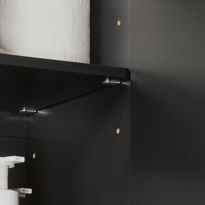 SoBuy FRG231-L-SCH, Bathroom Wall Cabinet Mounted Storage Unit with Adjustable Shelf and 3 Doors Small Slim Bathroom Cupboard for Towel & Toiletries Black W90 x D30 x H60cm