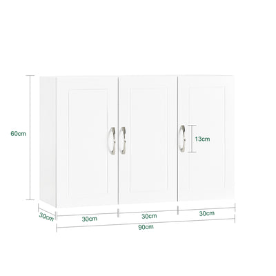 SoBuy FRG231-L-W wall mounted cabinet dimensions W90xD30xH60cm size guide