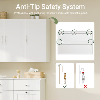 SoBuy FRG231-L-W anti-tip safety strap and wall mounting hardware detail
