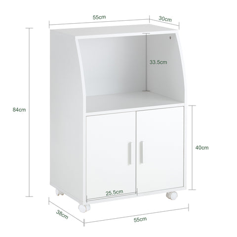 SoBuy FRG241-W, Kitchen Wheeled Storage Trolley, Kitchen Storage Cabinet Cupboard Unit