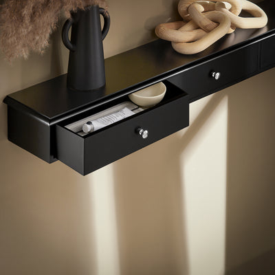 SoBuy FRG43-L-SCH wall shelf drawer detail with exquisite handle close-up