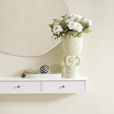 SoBuy FRG43-L-W, Floating Shelf Wall Drawers, Wall Storage Display Unit with 3 Drawers, White
