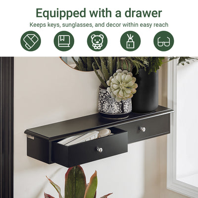 SoBuy FRG43-SCH drawer stopper safety detail – floating wall shelf black