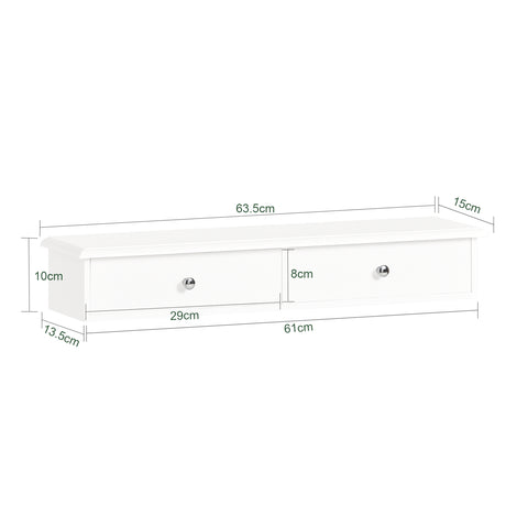 SoBuy FRG43-W, Wall Mounted Display Storage Shelf Unit with 2 Drawers