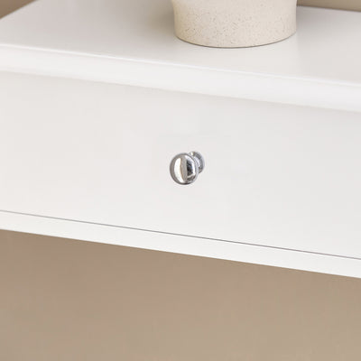 SoBuy FRG43-W, Floating Shelf with 2 Drawers - Modern Wall Mounted Shelf for Bedroom, Hallway & Living Room, White W64 x D15 x H10cm