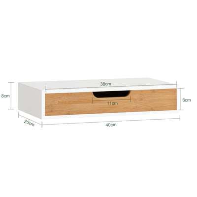 SoBuy FRG92-WNX2, Set 2 of Floating Shelf Storage Display, Wall Mounted Drawer, White
