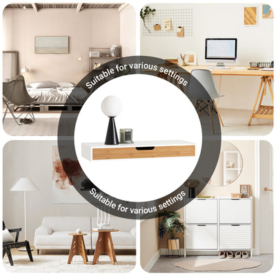 SoBuy FRG93-WN A+ feature image – modern design and cut-out handle detail wall mounted shelf