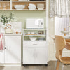 SoBuy FSB09-W, Microwave Shelf, Kitchen Wheeled Storage Trolley, Kitchen Cabinet Unit