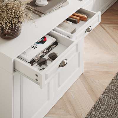 SoBuy FSB104-W, Shoe Storage Cabinet White, Shoe Cupboard for 12-15 Pairs of Shoes, Easy to Assemble, for Hallway, Living Room or Kitchen, MDF (E1) - 100x19x107cm