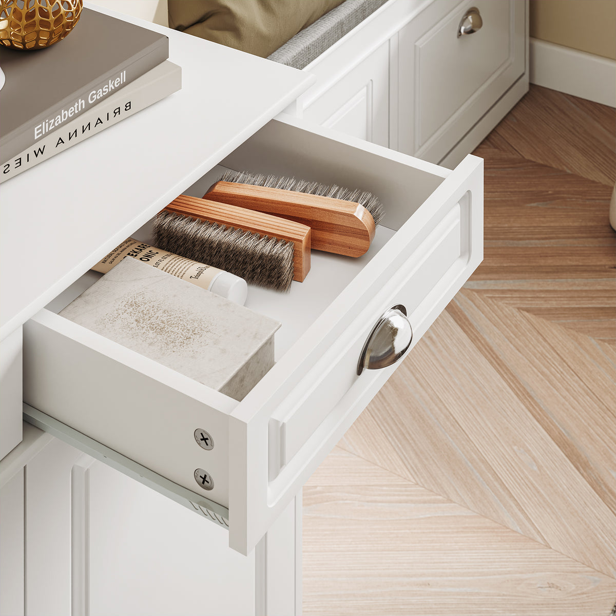 SoBuy FSB104-W, Shoe Storage Cabinet White, Shoe Cupboard for 12-15 Pairs of Shoes, Easy to Assemble, for Hallway, Living Room or Kitchen, MDF (E1) - 100x19x107cm