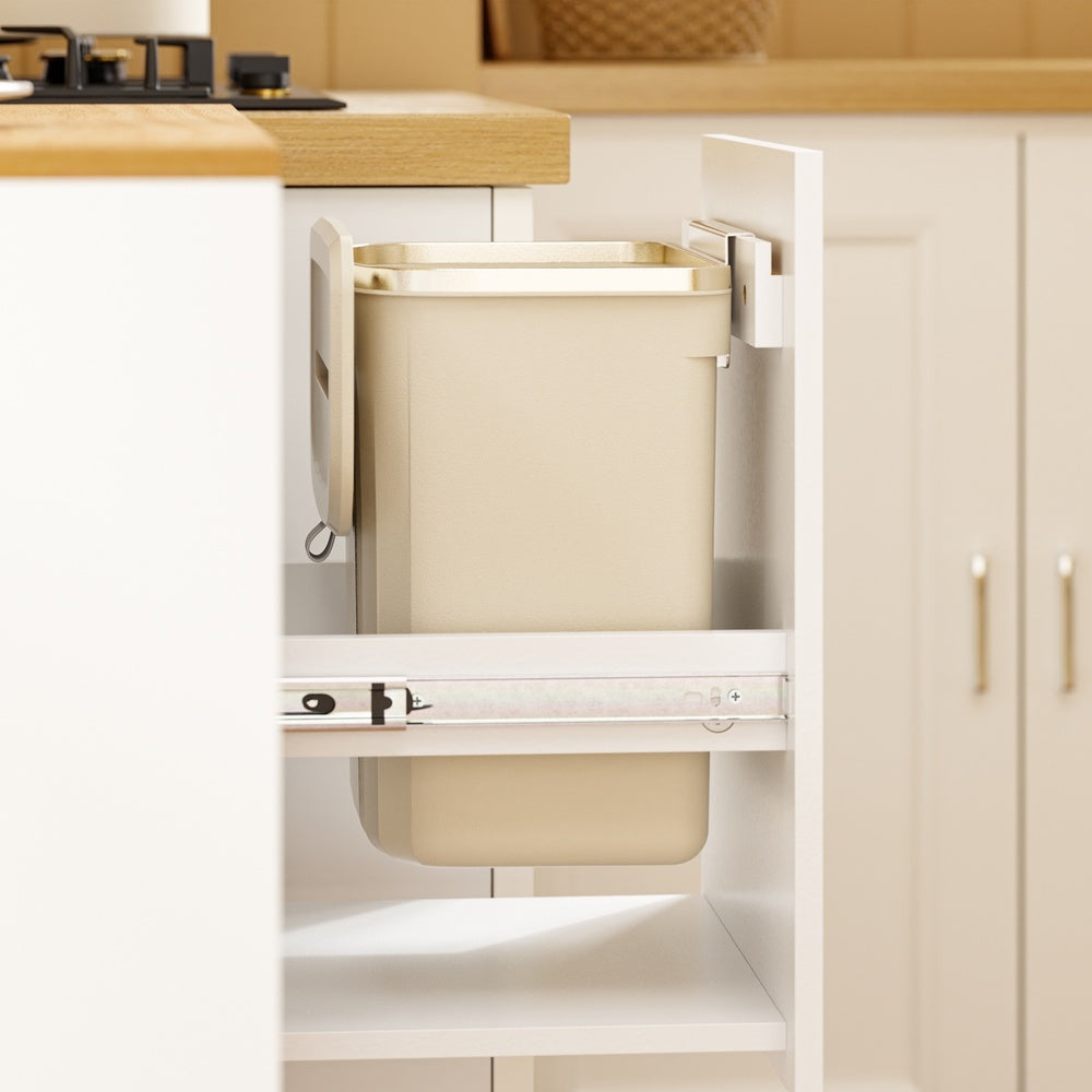 SoBuy FSB111-WN, Kitchen Sideboard with Hideaway Bin Compartment, White & Oak, 80x38x90cm - view 7