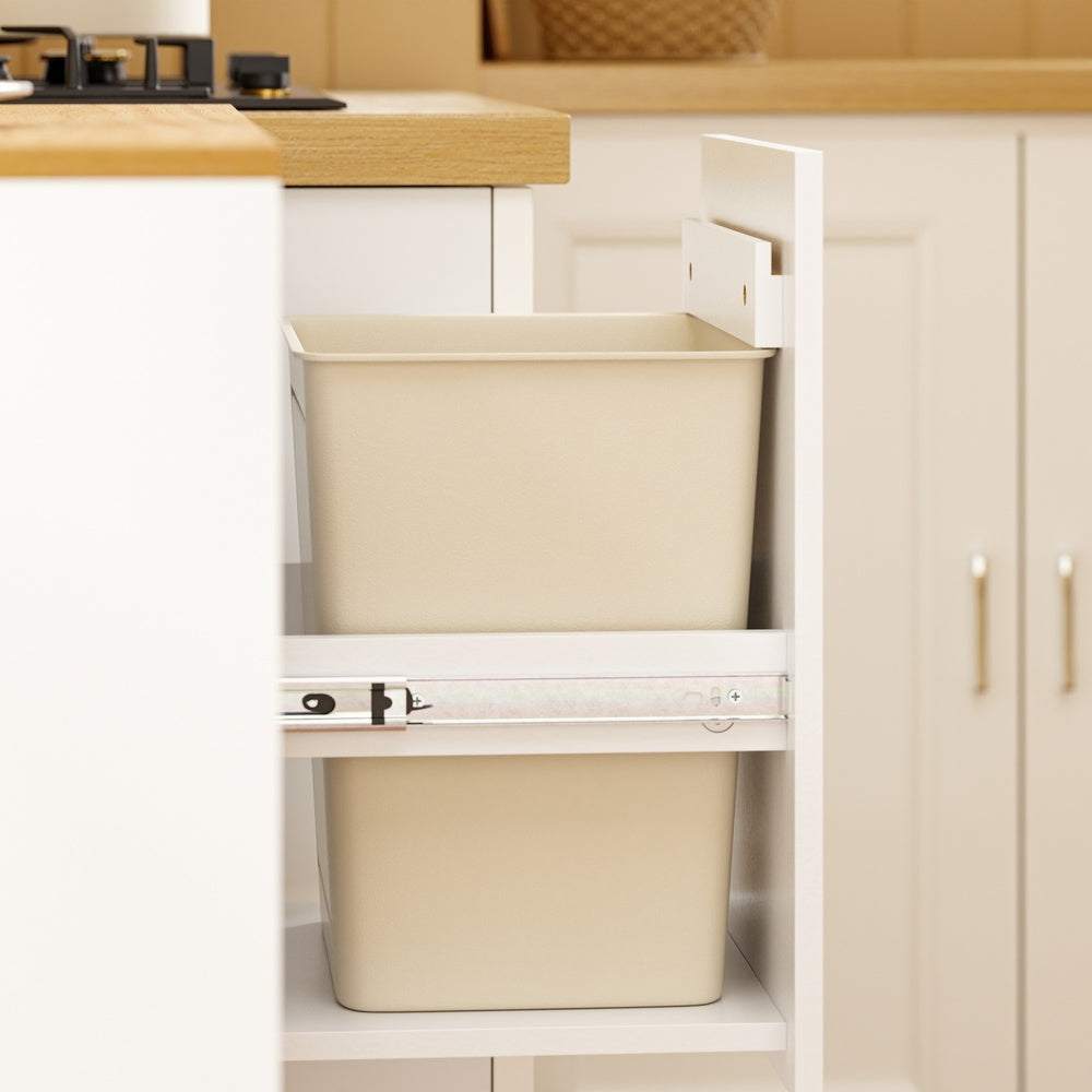SoBuy FSB111-WN, Kitchen Sideboard with Hideaway Bin Compartment, White & Oak, 80x38x90cm - view 8