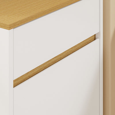 SoBuy FSB112-WN, Tilt Out Rubbish Bin Cabinet for 2 Bins, Narrow, White, 35x25x101.7cm - view 4