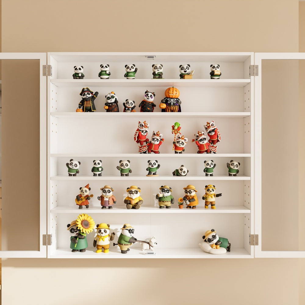 SoBuy FSB113-H-W, White Wall Cabinet with Glass Doors, Adjustable Shelves & Brackets, White, 80x12x80cm - view 9