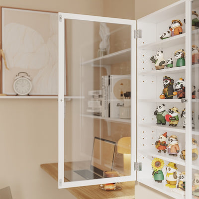SoBuy FSB113-H-W, White Wall Cabinet with Glass Doors, Adjustable Shelves & Brackets, White, 80x12x80cm - view 11